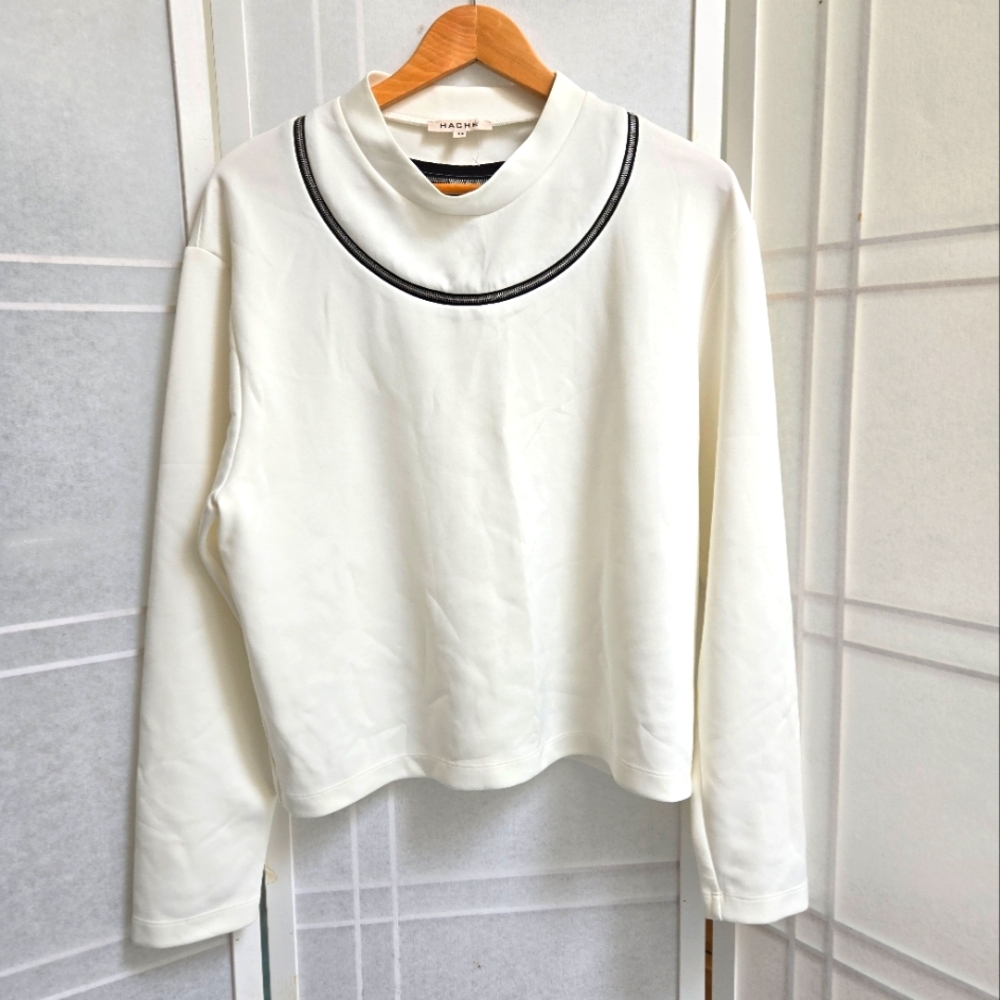 NWOT ! HACHE white long sleeve top